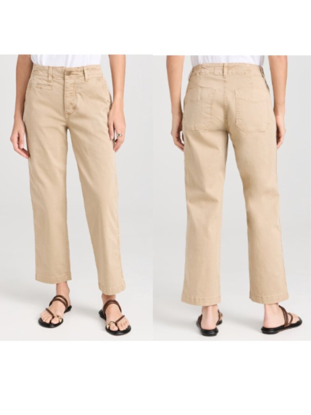 AMO Lillian Crop Chino Trouser Pants Women's 28 Khaki Tan Gorpcore
